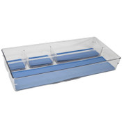Wholesale - 15.5x7x2.5" 4 Section Plastic Storage Organizer with Non-Slip Bottom C/P 12, UPC: 195010047005